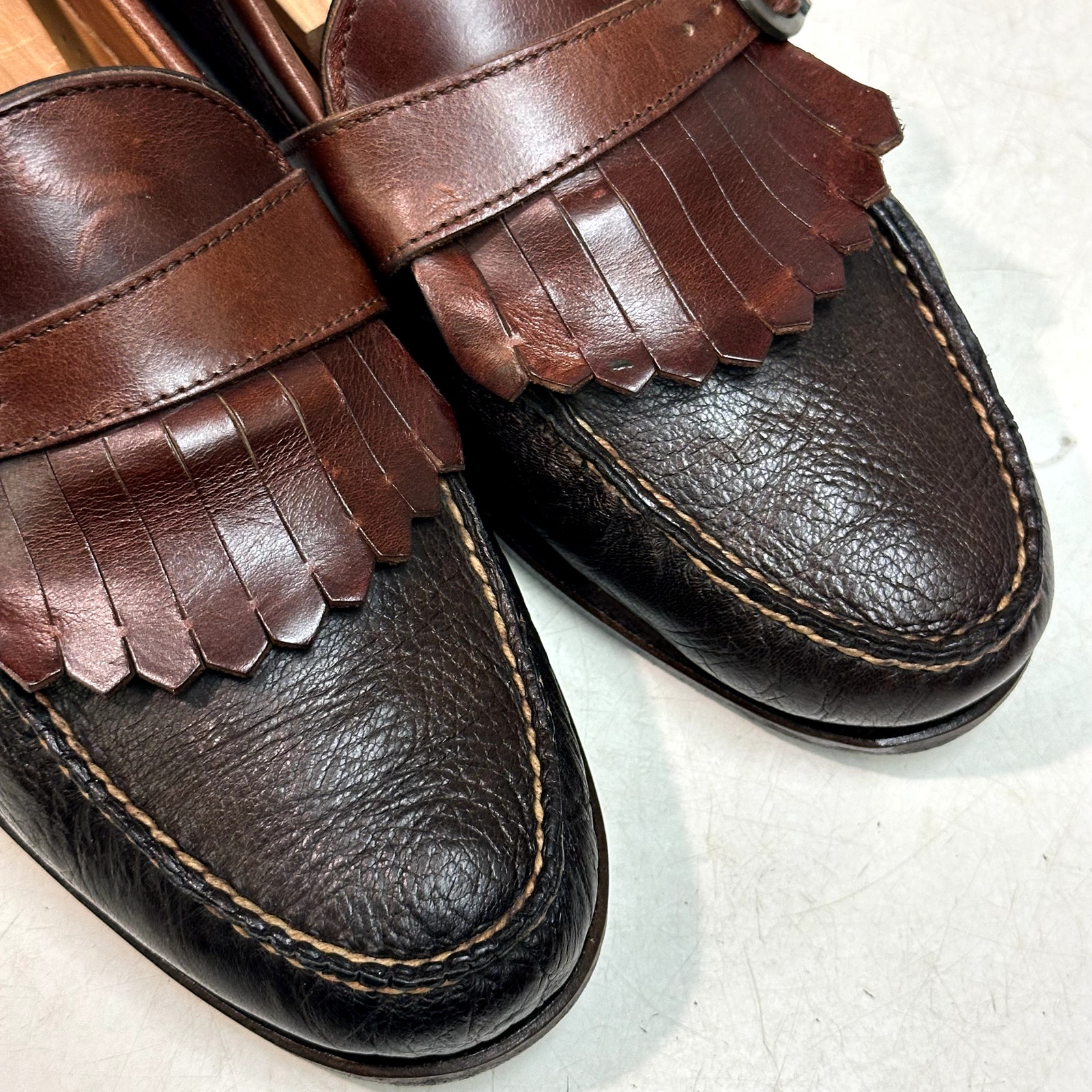 New Heels Rancourt & Co X Hs Trask Handsewn Buckle Kiltie Loafer Moc Usa 11.5 D — image 8 of 8